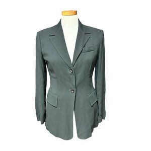 Banana Republic Womens Vintage Tunic Blazer Size 2 Deadstock Black Rayon